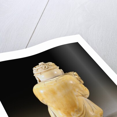 Back View of An Extremely Rare and Fine Ivory Figural Bottle, Qianlong Four-Character Seal Mark Incised on the Base and Possibly of the Period by Anonymous