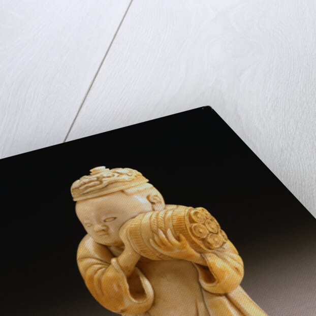 Three-Quarter View of An Extremely Rare and Fine Ivory Figural Bottle, Qianlong Four-Character Seal Mark Incised on the Base and Possibly of the Period by Anonymous