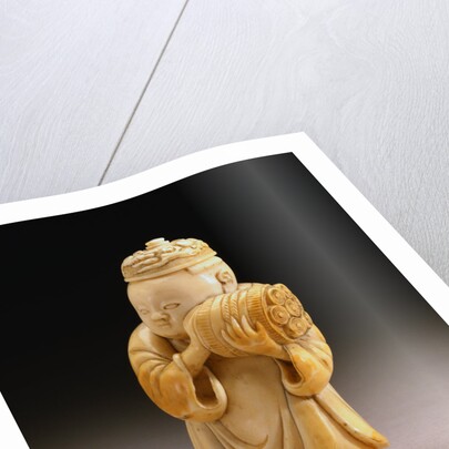 Three-Quarter View of An Extremely Rare and Fine Ivory Figural Bottle, Qianlong Four-Character Seal Mark Incised on the Base and Possibly of the Period by Anonymous