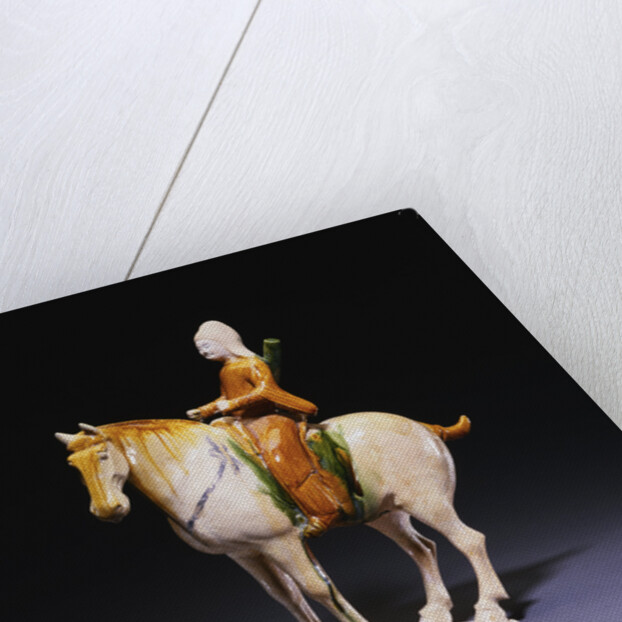 Good Sancai Glazed Pottery Figure of an Equestrian Archer. Tang Dynasty by Anonymous