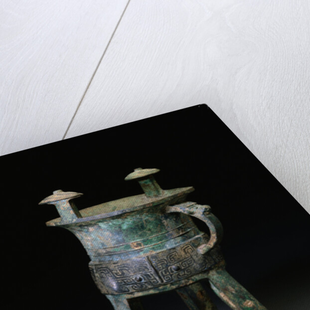 A Large Bronze Tripod Wine Vessel, Jia. Late Shang Dynasty by Anonymous