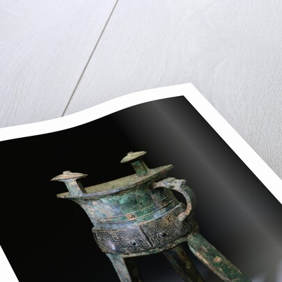 A Large Bronze Tripod Wine Vessel, Jia. Late Shang Dynasty by Anonymous