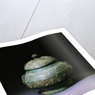 A Rare Bronze Wine Vessel and a Cover, Pou. Shang Dynasty by Anonymous