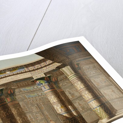 Illustration of a Hypostyle Hall with Egyptian Hieroglyphics by Anonymous