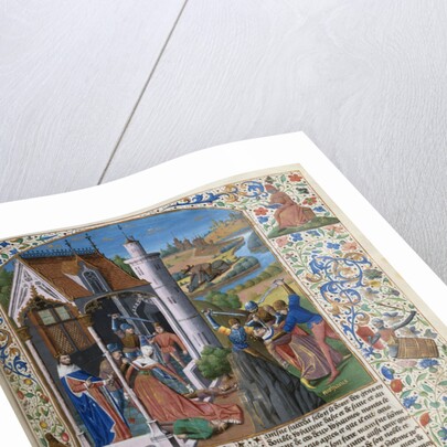 Illuminated Manuscript Page with The Death of Antiochus and Seleuceus by Anonymous
