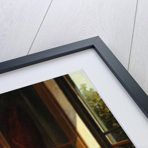 A Woman Sewing by an Open Window by Jules Trayer