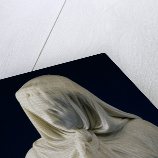 A Marbled Bust of a Veiled Woman by Giovanni Battista Lombardi