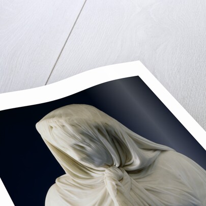 A Marbled Bust of a Veiled Woman by Giovanni Battista Lombardi