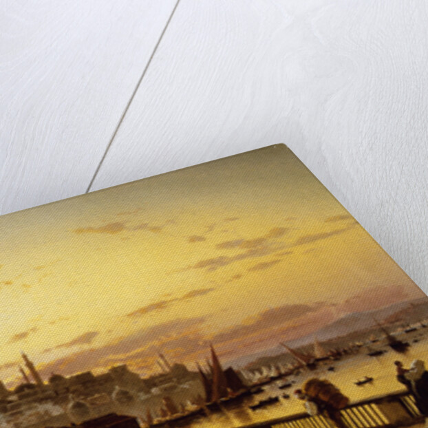 Dusk on the Galata Bridge and theYeni Valide Djami, Constantinople by Hermann David Soloman