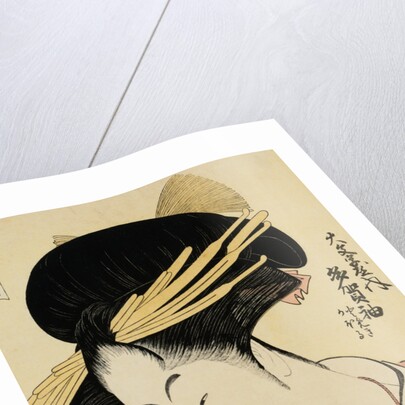 A Half-Length Portrait of the Courtesan Shirotama of the Tamaya by Kitagawa Utamaro