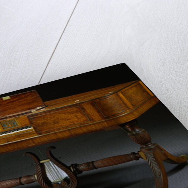 Classical Inlaid Mahogany and Brass, Inlaid Pianoforte by Gibson and Davis by Anonymous