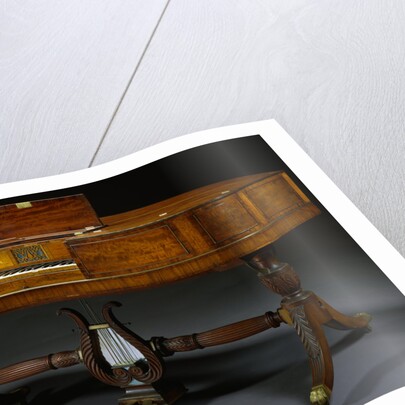 Classical Inlaid Mahogany and Brass, Inlaid Pianoforte by Gibson and Davis by Anonymous