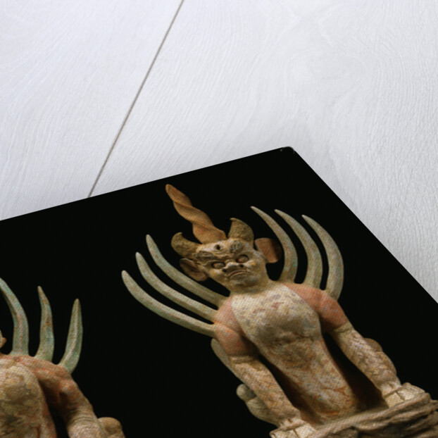 Pair of Red Pottery Figures of Earth Spirits from the Tang Dynasty by Anonymous