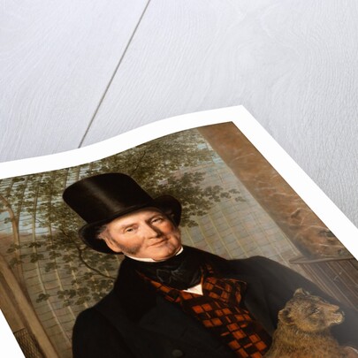 Portrait of Edward Cross Holding a Lion Cub by Jacques- Laurent Agasse