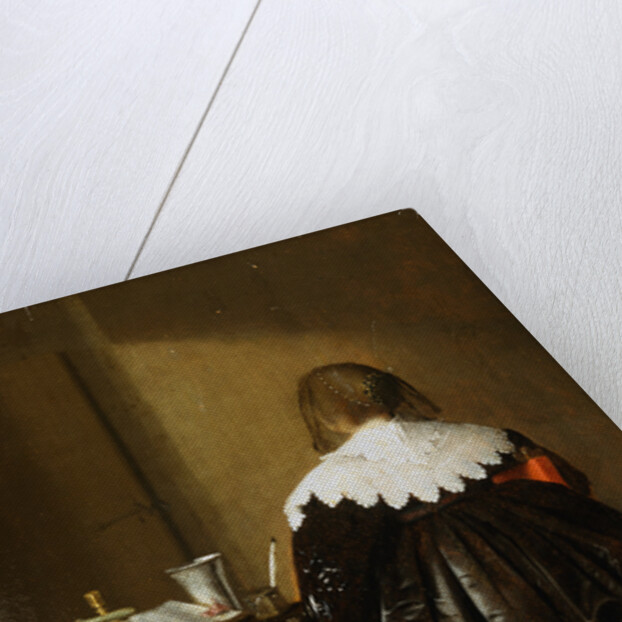 Painting of a Woman Seen From Behind and Holding a Letter by Pieter Codde