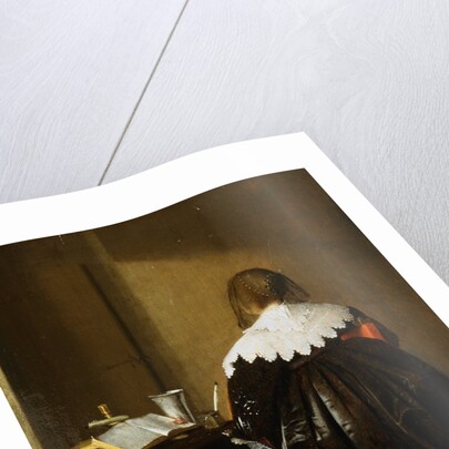 Painting of a Woman Seen From Behind and Holding a Letter by Pieter Codde