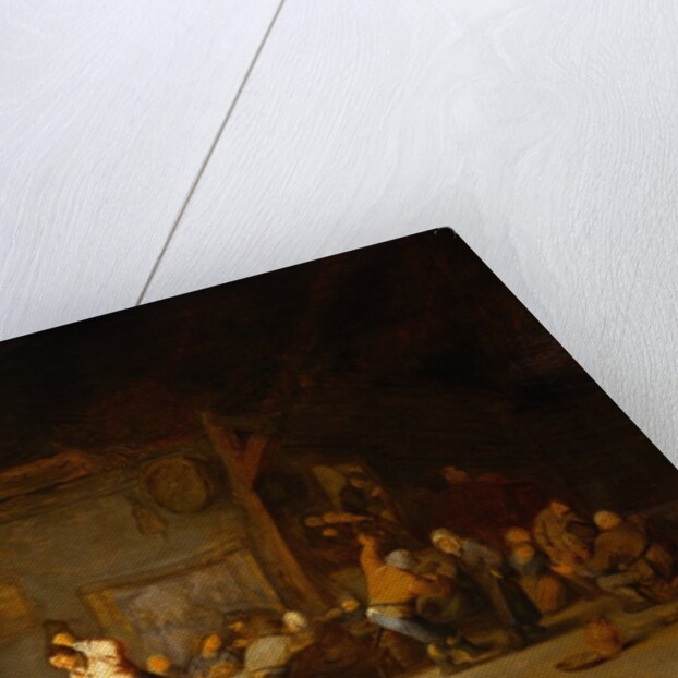 Painting of a Barn Interior With Boors Carousing at a Wedding by Adriaen Jansz van Ostade