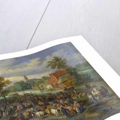 Painting of a Village Market by Jan Brueghel the Elder