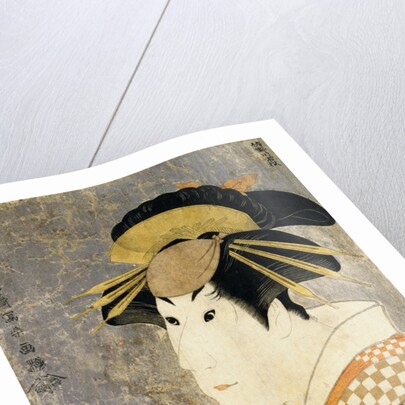 An Okubi-e Portrait of the Actor Sanogawa Ichimatsu as the Gion Courtesan Onayo by Toshusai Sharaku