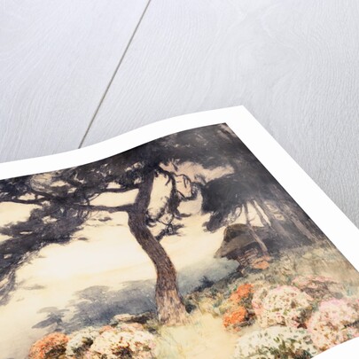 Hillside with Flowering Azalea by Yoshida Hiroshi