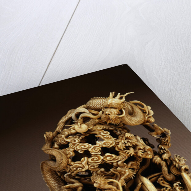 An Ivory Carving of Dragons. 19th Century by Anonymous