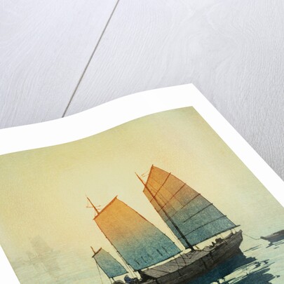 Morning, from a Set of Six Prints of Sailing Boats by Hiroshi Yoshida