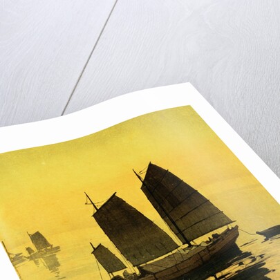 Mist, from a Set of Six Prints of Sailing Boats by Hiroshi Yoshida