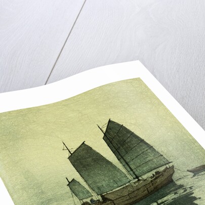 Evening, from a Set of Six Prints of Sailing Boats by Hiroshi Yoshida