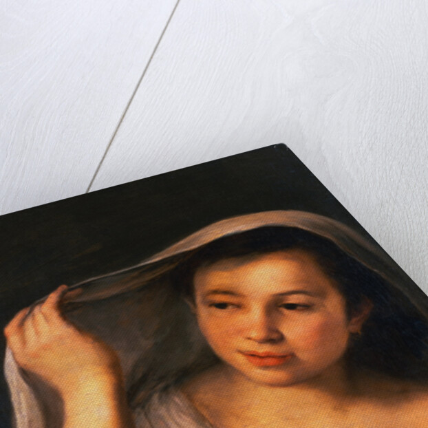 A Young Girl Raising Her Veil by Bartolome Esteban Murillo