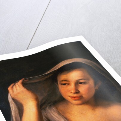 A Young Girl Raising Her Veil by Bartolome Esteban Murillo
