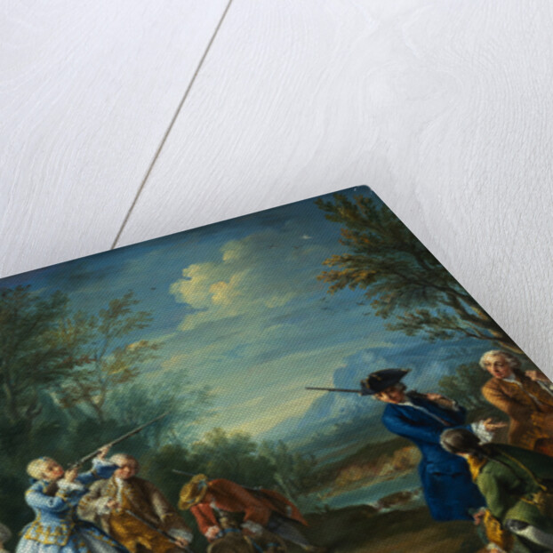 Two Court Ladies out Shooting with Their Retinue Attributed to Jacopo Amigoni by Anonymous