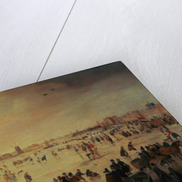 Different Kinds of People on Frozen Floodwaters by Hendrick Avercamp