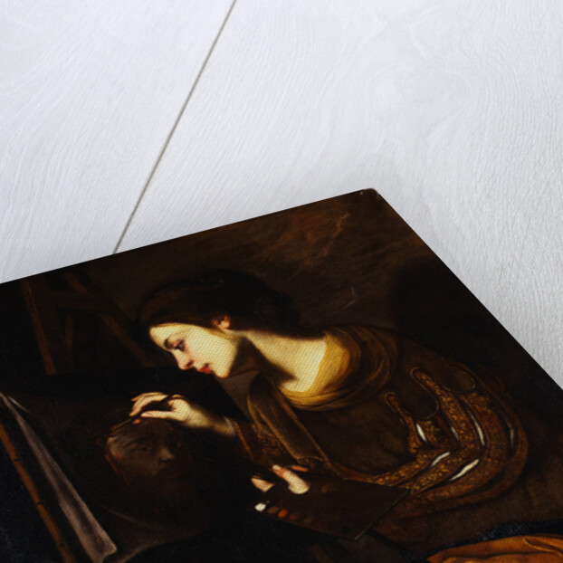 A Female Artist Painting the Image of the Sudarium by Francesco Guarino