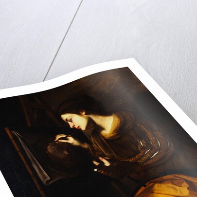 A Female Artist Painting the Image of the Sudarium by Francesco Guarino