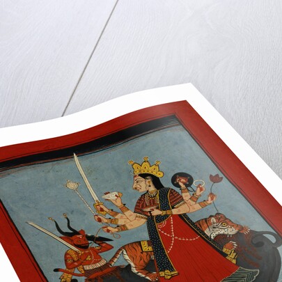 Mandi School Painting of Durga Slays Mahishasura by Anonymous