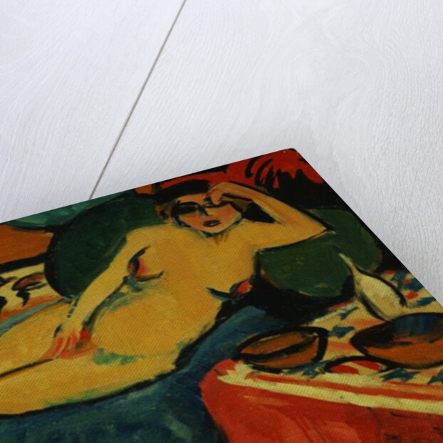 Two Nudes on a Blue Sofa by Ernst Ludwig Kirchner