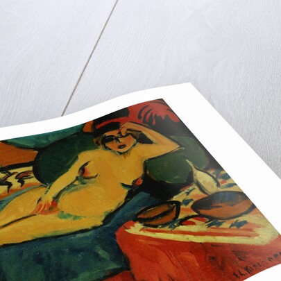 Two Nudes on a Blue Sofa by Ernst Ludwig Kirchner