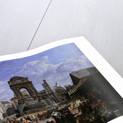 A View of the Market at the Fontaine des Innocents, Paris by John James Chalon