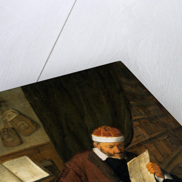 A Lawyer Seated at a Desk Reading a Letter by Adriaen van Ostade