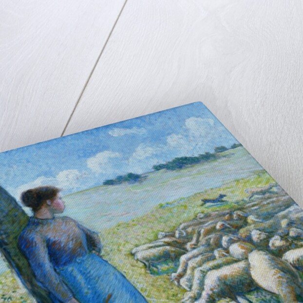 Shepherdess and Sheep by Camille Pissarro