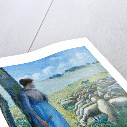 Shepherdess and Sheep by Camille Pissarro