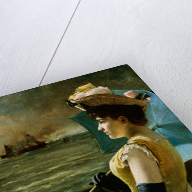 A Lady with a Parasol Looking Out to Sea by Alfred Stevens