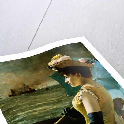 A Lady with a Parasol Looking Out to Sea by Alfred Stevens