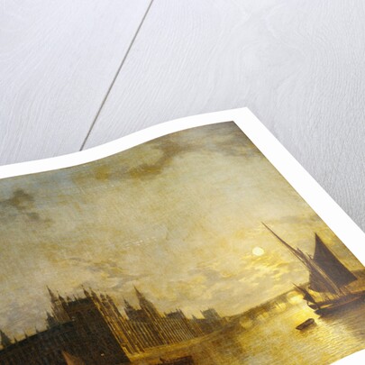 Westminster Abbey, the Houses of Parliament with the Construction of Westminster Bridge by Henry Pether