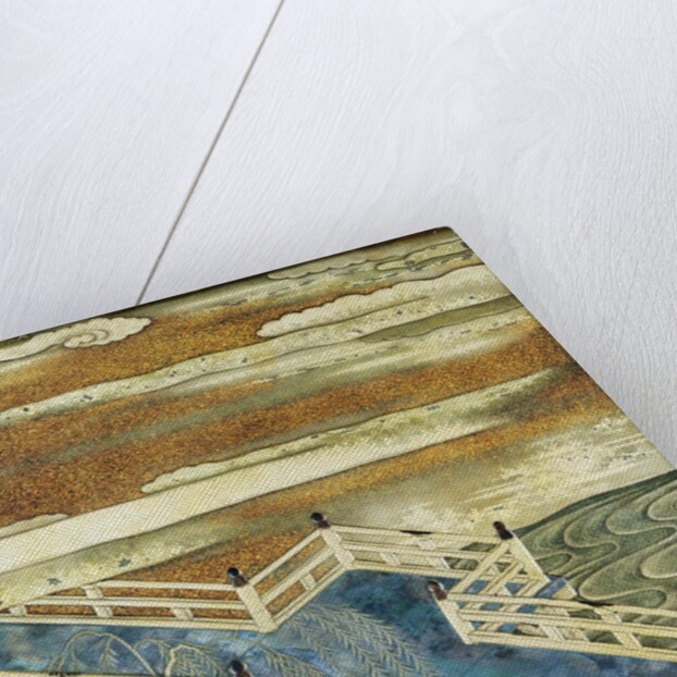 19th-Century Japanese Lacquer Writing Box Depicting River Scenes by Anonymous