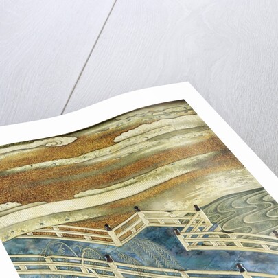 19th-Century Japanese Lacquer Writing Box Depicting River Scenes by Anonymous