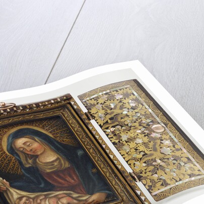 Momoyama Period Portable Shrine Depicting the Virgin and Child (Open) by Anonymous