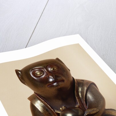 Gold Lacquered Oikimono of a Macaque Monkey by Anonymous