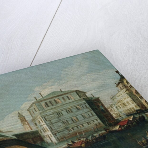 The Rialto Bridge, Venice, from the Southwest by School of Luca Carlevariis