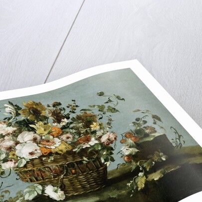 Flowers in a Basket and Flowers, a Sprig of Cherries Attributed to Francesco Guardi by Anonymous